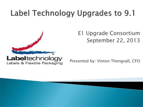 label technology upgrades   powerpoint    id