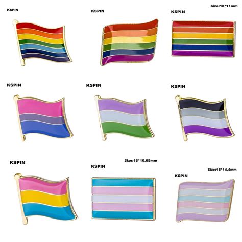 lgbt pride rainbow flags intersex pride asexual pin metal badges for
