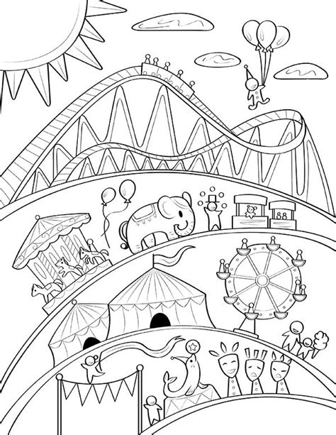 printable carnival coloring page fun   activity  kids