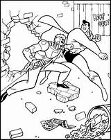 Coloring Pages Superman Fighting Kids Printable Choose Board sketch template