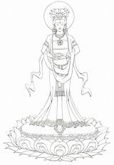 Yin Quan Kuan Guanyin Buddha sketch template