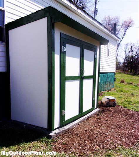 diy  lean  shed  double doors myoutdoorplans
