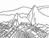 Machu Picchu Colorare Mundo Maravillas Pichu Inca Disegni Coloring Monumentos Poder Landmark sketch template