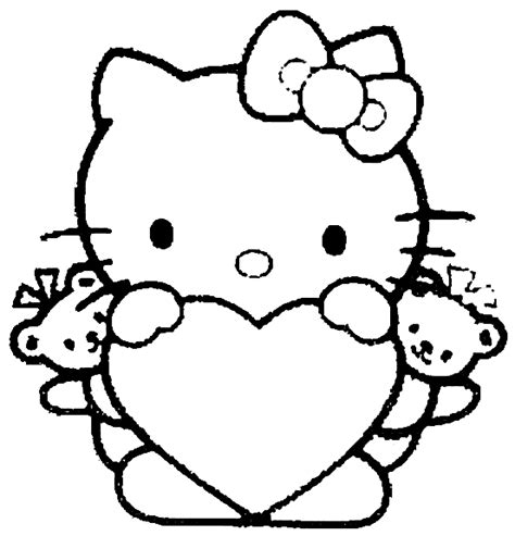 kitty heart coloring page