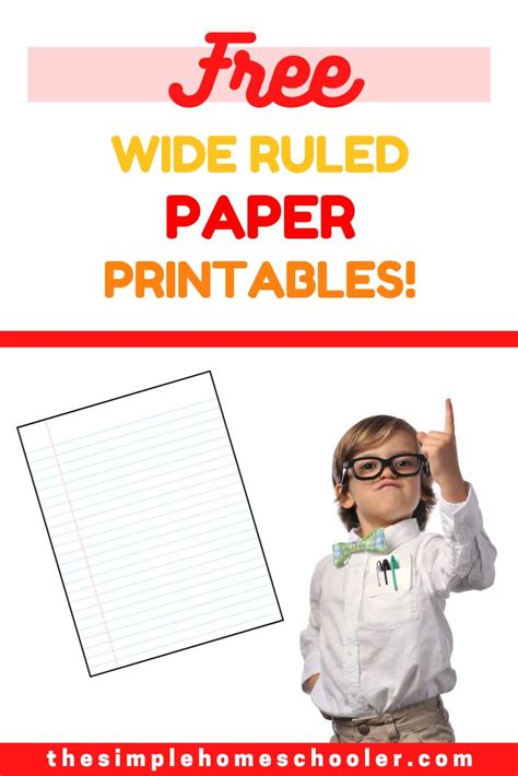 wide ruled paper printable  easy print  simple homeschooler