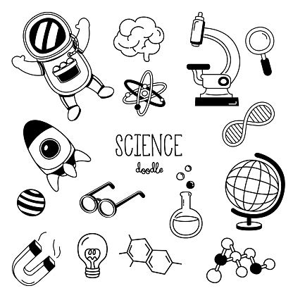 ilustracion de dibujo  mano estilos ciencia doodle de ciencia  mas vectores libres de derechos