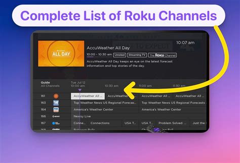 roku channel list    channels complete list