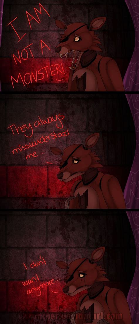 drawing of foxy from fnaf as comic i did a first one in october 2014 and re did it my five