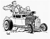 Rat Rod Coloring Car Pages Drawings Cars Cartoon Jeff Norwell Drawing Illustration Pencil Frankenstein Fink Book Classic Template Jalopyjournal sketch template