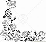 Coloring Vines Corner Edge Grapes Pages Bottom Left Color Printable Vine Ong Food Template 599px 11kb Templates Fruits sketch template