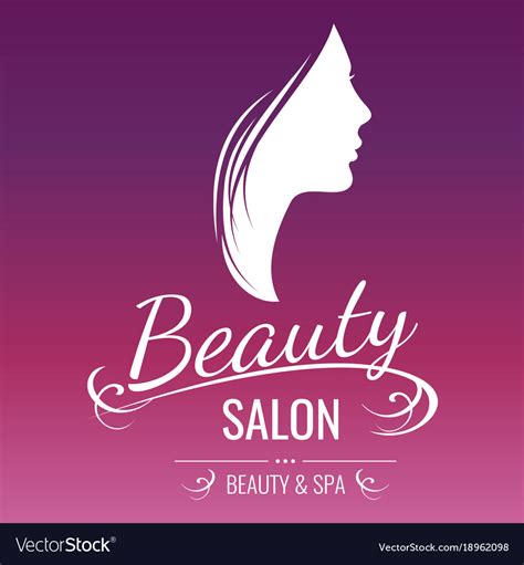 beauty salon logo design  woman silhouette vector image