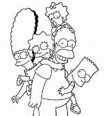 Simpsons Pages Coloring Simpson Colouring Pintar sketch template