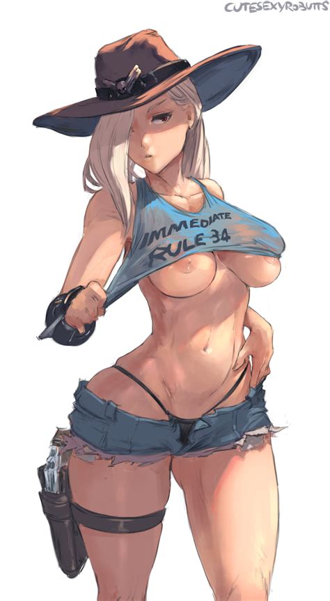 Ashe Overwatch By Cutesexyrobutts Hentai Foundry