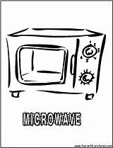 Coloring Oven Pages Microwave Kitchen Printable Template Colouring sketch template