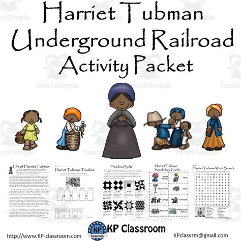 harriet tubman underground railroad activity packet  worksheets