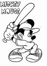 Mickey Mouse Coloring Pages Printable Birthday Baseball Disney Toodles Color Happy Print Kids Minnie Clubhouse Ball Play Playing Sheets Popular sketch template