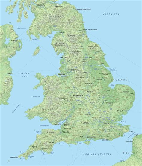 england physical map royalty  editable vector map maproom