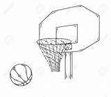 Basketball Hoop Sketch Drawing Court Goal Ball Basket Paintingvalley Sketches Collection Getdrawings sketch template