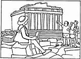 Parthenon Coloring Getcolorings sketch template