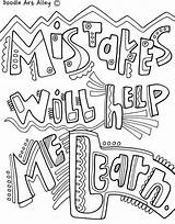 Coloring Pages Mindset Growth Mistakes Kids Learn Help Will Students sketch template