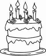 Cake Coloring Birthday Pages Printable sketch template