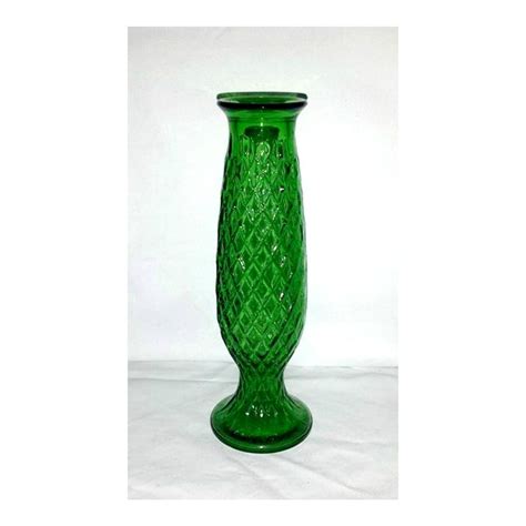 Vintage E O Brody Green Glass Vasegreen Glass Vasefooted Etsy