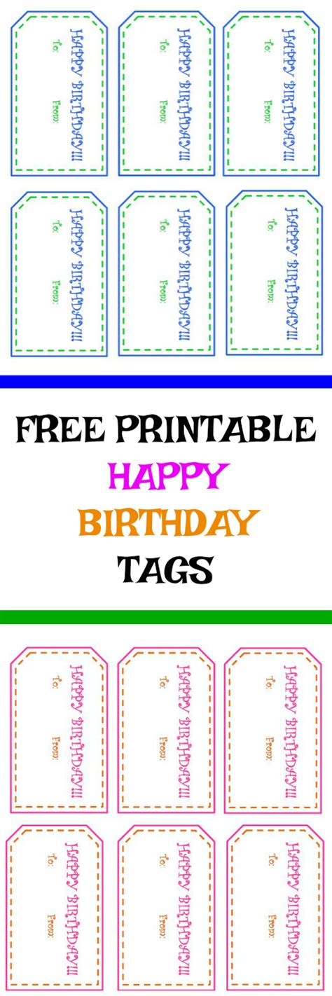 printable happy birthday tags fun  functional blog happy