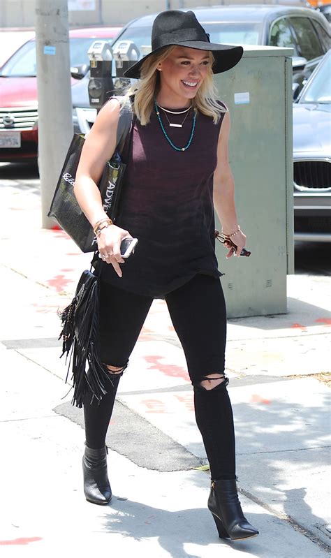 hilary duff casual style out in west hollywood june 2015