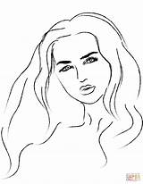 Coloring Portrait Pages Woman Drawing Printable Women sketch template