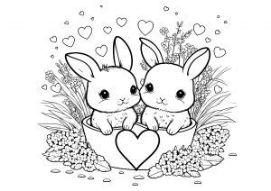 rabbits bunnies  printable coloring pages  kids