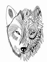 Coloring Pages Wolf Printable Tribal Animal Adult Visit Easter Wolves Cool sketch template
