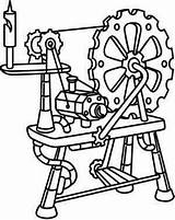Wheel Spinning Embroidery Urbanthreads Steampunk Coloring sketch template