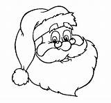 Santa Coloring Pages Claus Face Print Christmas Kids sketch template