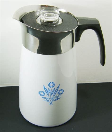 vintage  cup corning ware blue cornflower coffee pot perculator p  coffee pot corning ebay