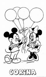 Corina Mickey Mouse Naam sketch template
