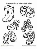 Schoenen Schoen Worksheets Afbeelding Hakken Schoenenwinkel Kleuterschool Kleurprent Het sketch template