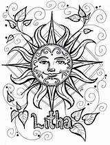 Coloring Pages Adult Litha Lit Printable Witch Pagan Book Sun Solstice Wicca Summer Books Lithia Wiccan Kids Mystic Choose Board sketch template