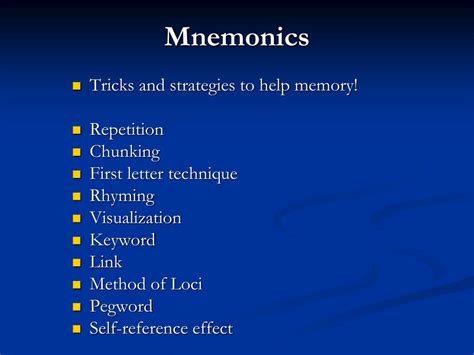 improve  memory mnemonic devices powerpoint