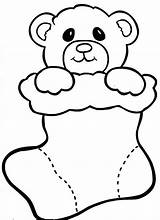 Bear Christmas Coloring Pages Doll Getcolorings Printable Getdrawings Drawing sketch template