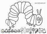 Hungry Caterpillar Coloring Pages Carle Eric Very Divyajanani sketch template