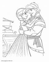 Pages Frozen Coloring Anna Kristoff Printable Colouring Disney Girls sketch template