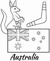 Coloring Flag Australian Australia Print sketch template