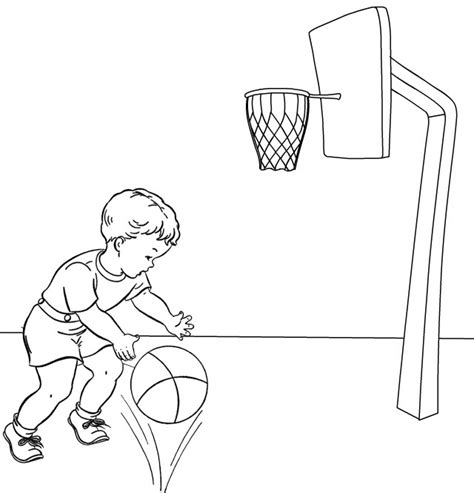 boy playing basketball coloring page mitraland