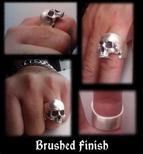 skull ring sterling silver anatomical keith richards skull etsy