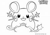 Pokemon Dedenne Coloring Pages Printable Kids sketch template
