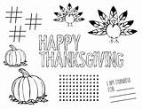 Thanksgiving Placemat Printable Placemats Kids Template Own Regular sketch template