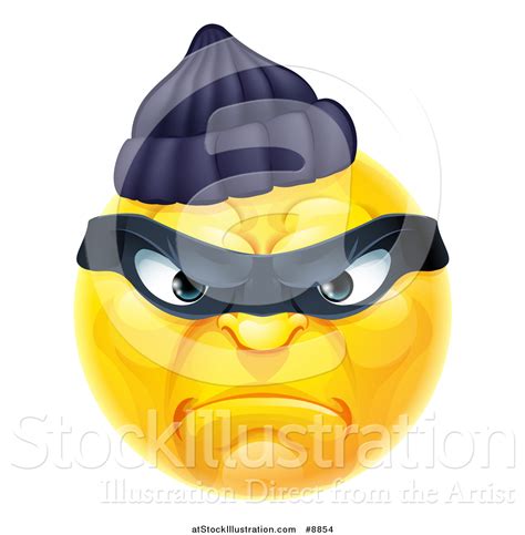 vector illustration   yellow smiley emoji emoticon robber