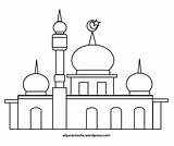 Masjid Mewarnai Nabawi Lomba Template Alquranmulia sketch template