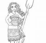 Moana Princess Coloring Pages Face Baby Cute sketch template
