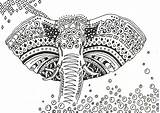 Coloring Pages Elephant Africa Adult Tribal Printable Adults Animal Colorare Da Mandala Abstract Print Mandalas Stress Anti Adulti Disegni Per sketch template
